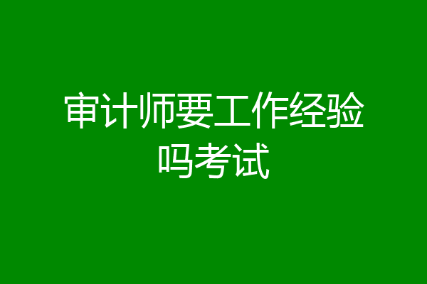 审计师要工作经验吗考试