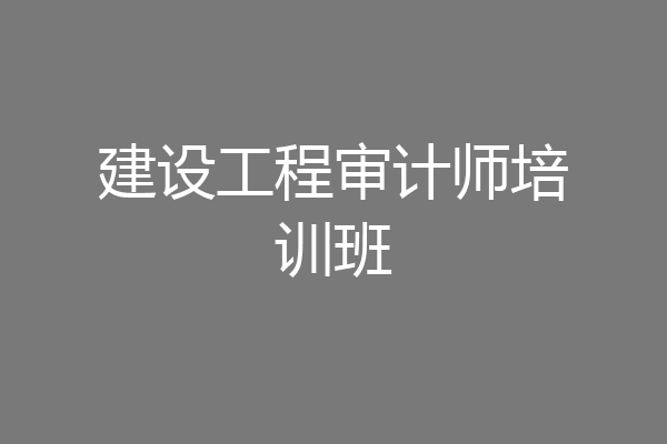 建设工程审计师培训班