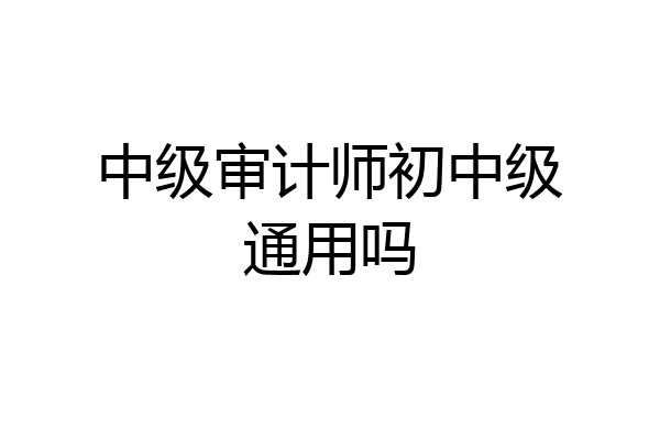 中级审计师初中级通用吗
