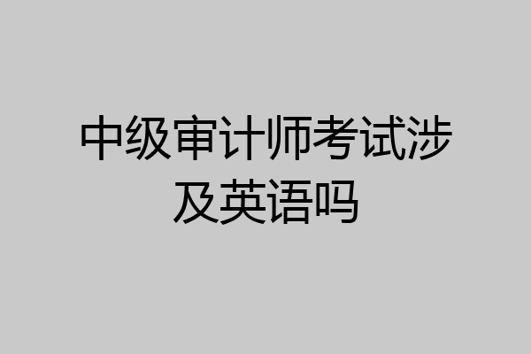 中级审计师考试涉及英语吗