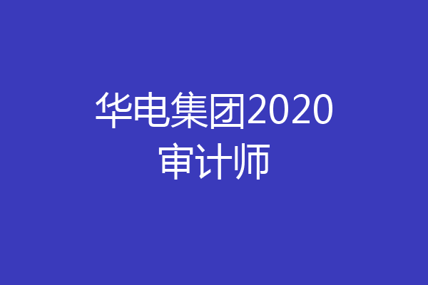 华电集团2020审计师