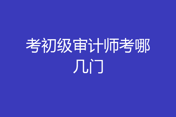 考初级审计师考哪几门