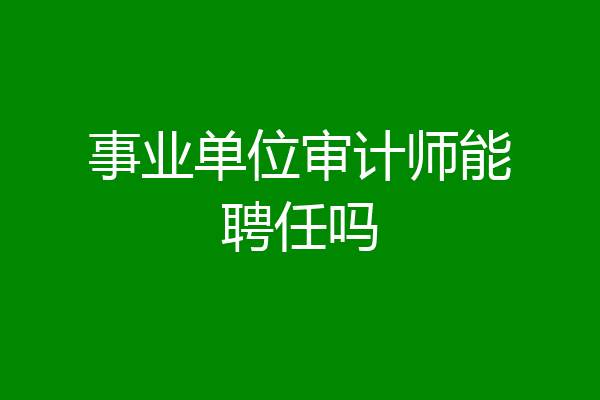 事业单位审计师能聘任吗