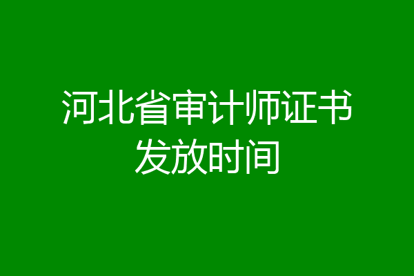 河北省审计师证书发放时间