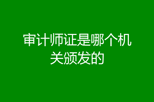 审计师证是哪个机关颁发的