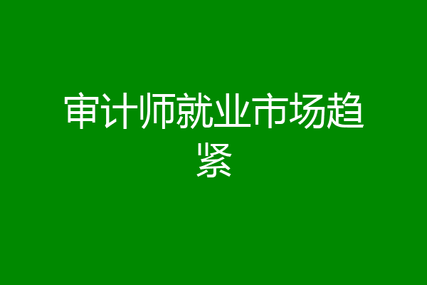 审计师就业市场趋紧