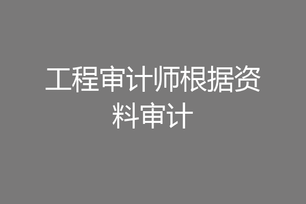 工程审计师根据资料审计