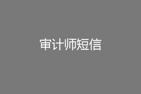 审计师短信