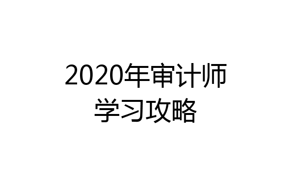 2020年审计师学习攻略