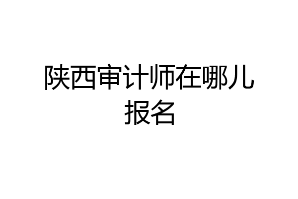 陕西审计师在哪儿报名