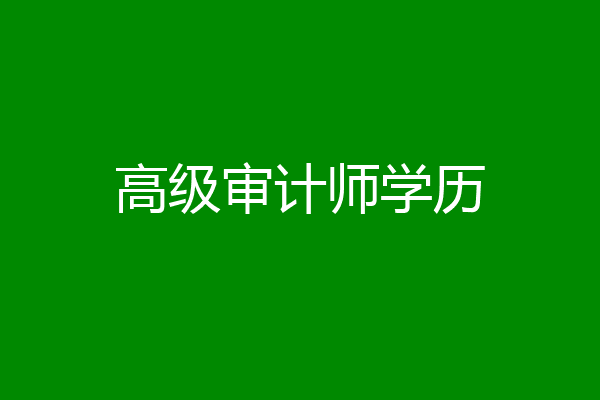 高级审计师学历