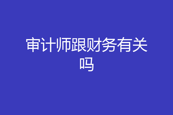 审计师跟财务有关吗