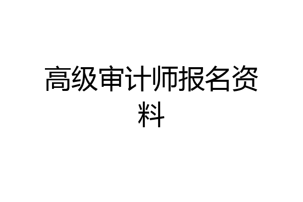 高级审计师报名资料