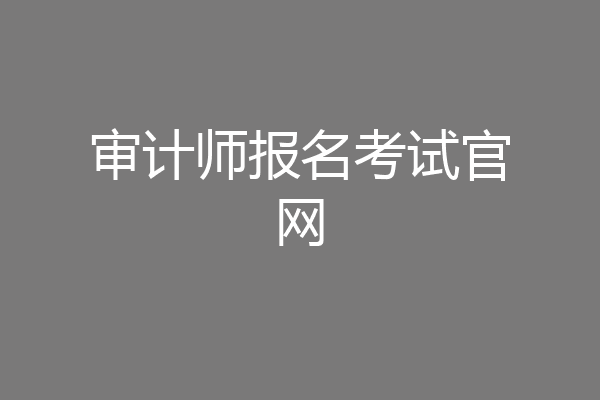 审计师报名考试官网