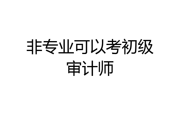 非专业可以考初级审计师
