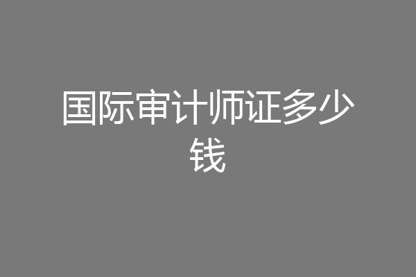 国际审计师证多少钱