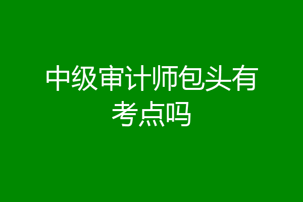 中级审计师包头有考点吗