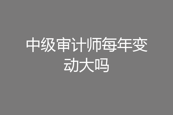中级审计师每年变动大吗