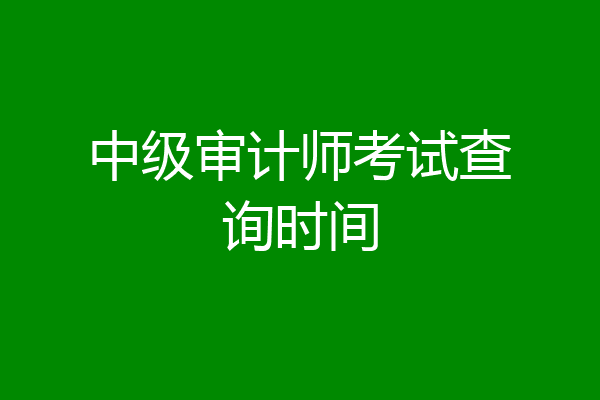 中级审计师考试查询时间