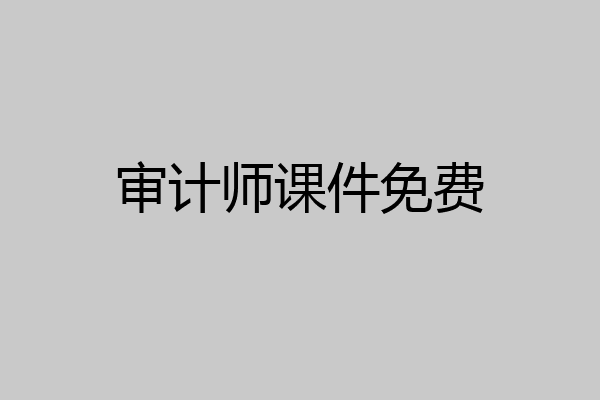 审计师课件免费