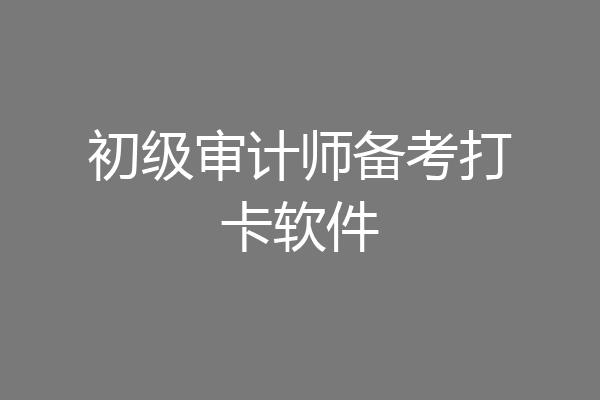 初级审计师备考打卡软件