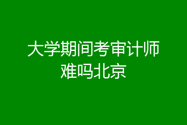 大学期间考审计师难吗北京
