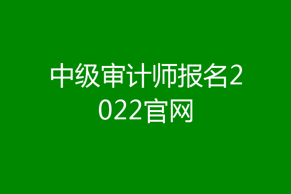 中级审计师报名2022官网