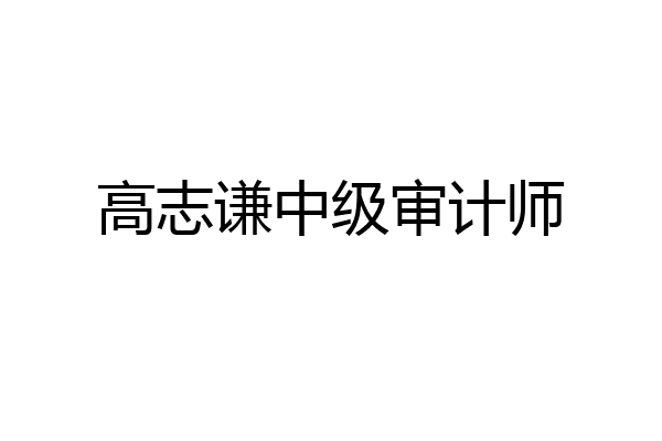 高志谦中级审计师