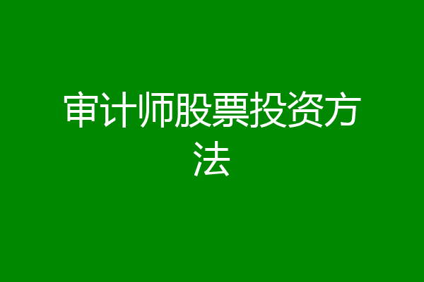 审计师股票投资方法