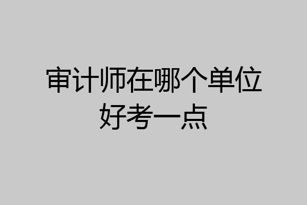 审计师在哪个单位好考一点
