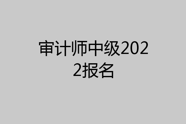 审计师中级2022报名