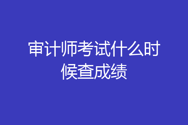 审计师考试什么时候查成绩