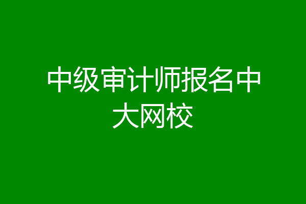 中级审计师报名中大网校