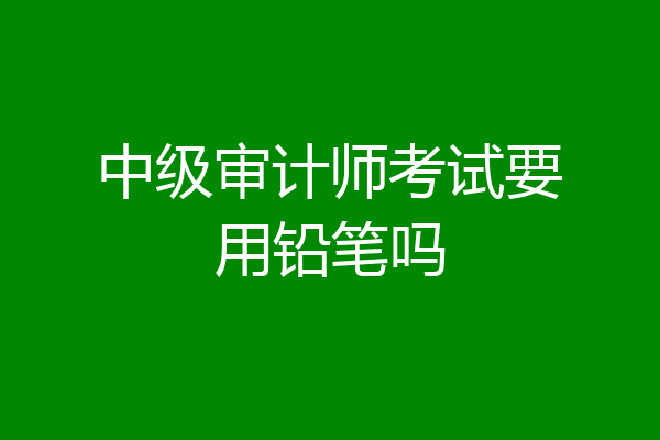 中级审计师考试要用铅笔吗