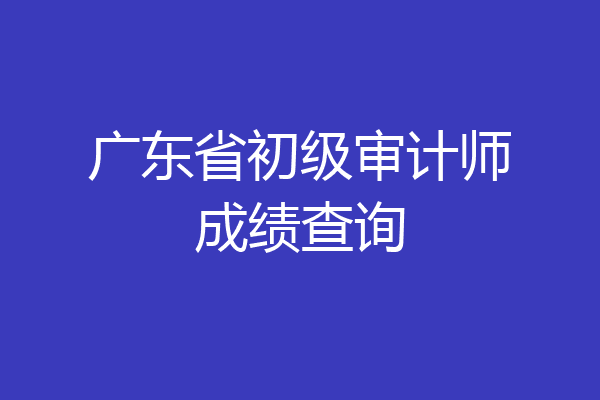 广东省初级审计师成绩查询