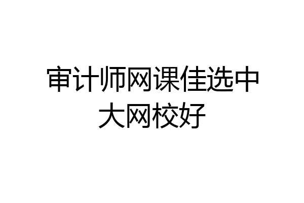 审计师网课佳选中大网校好