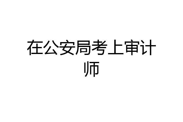 在公安局考上审计师