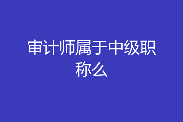 审计师属于中级职称么