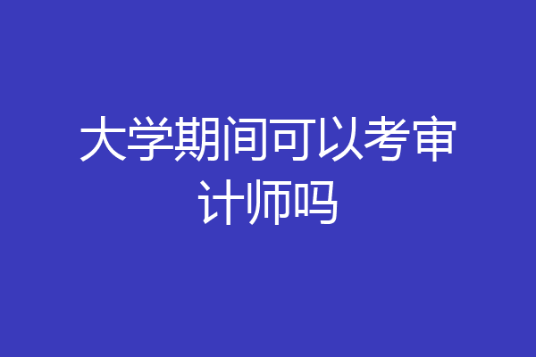大学期间可以考审计师吗