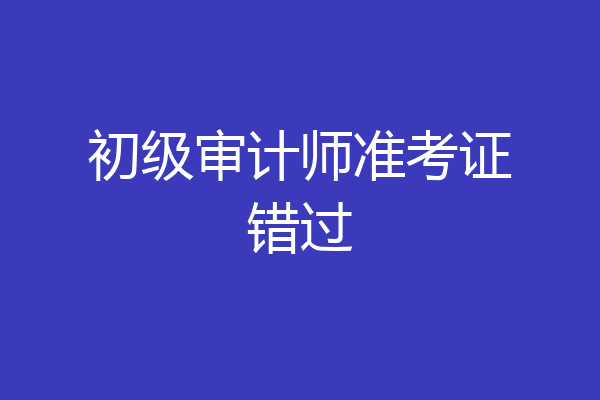 初级审计师准考证错过