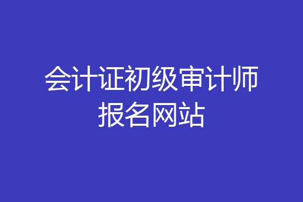 会计证初级审计师报名网站
