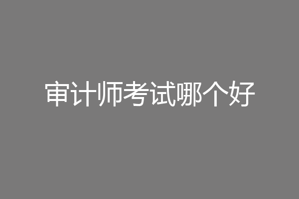 审计师考试哪个好
