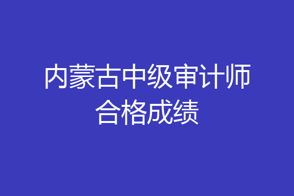 内蒙古中级审计师合格成绩