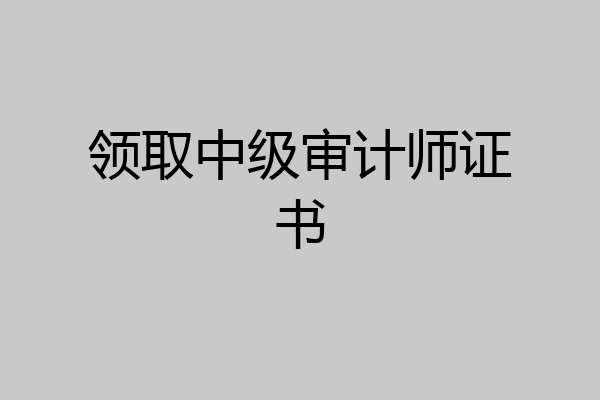 领取中级审计师证书
