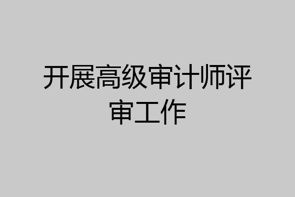 开展高级审计师评审工作