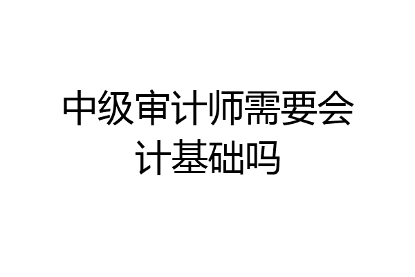 中级审计师需要会计基础吗
