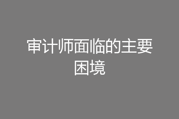 审计师面临的主要困境