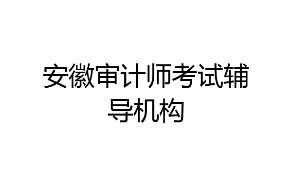 安徽审计师考试辅导机构
