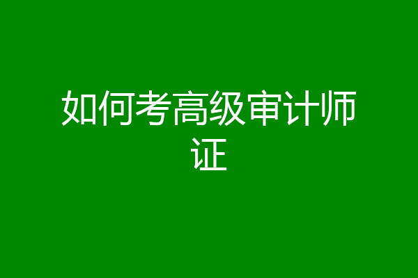 如何考高级审计师证