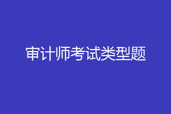 审计师考试类型题